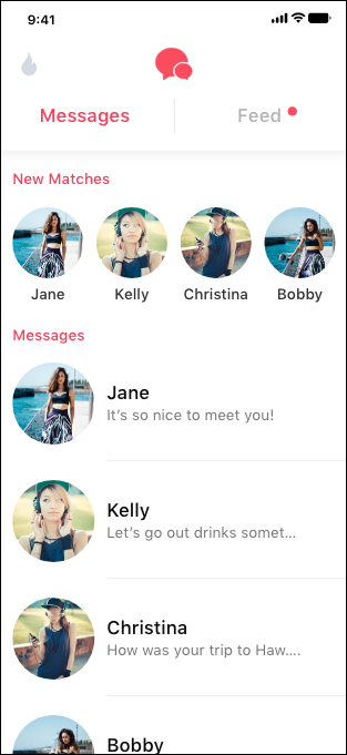 Tinder Messages List